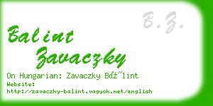 balint zavaczky business card
